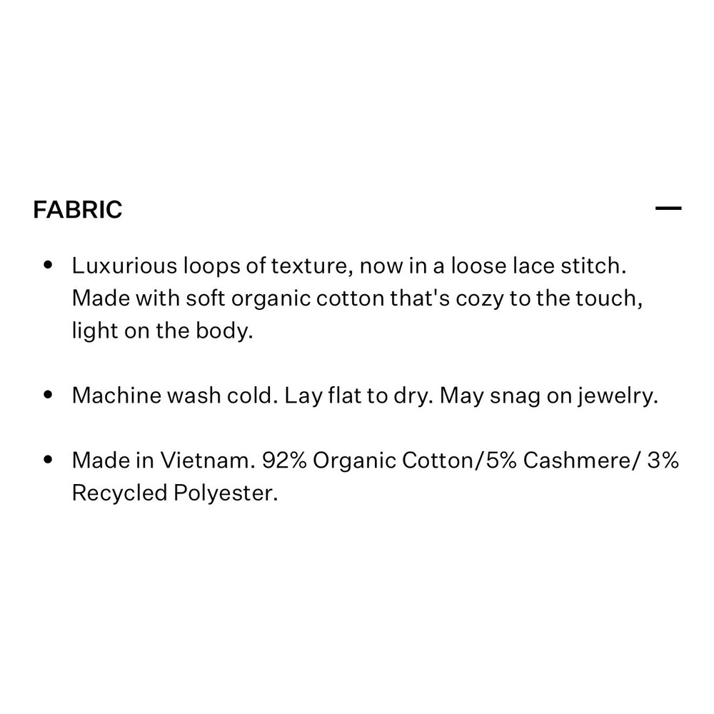 Eileen Fisher M Tan Organic Cotton Fluff Bracelet Sleeve Top Cashmere Knit NWT - Picture 16 of 16